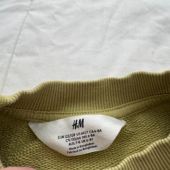 H&M Gender Neutral Green Horse Horseshoe Gotta Run Print Sweatshirt 6X/7 - Picture 3 of 3